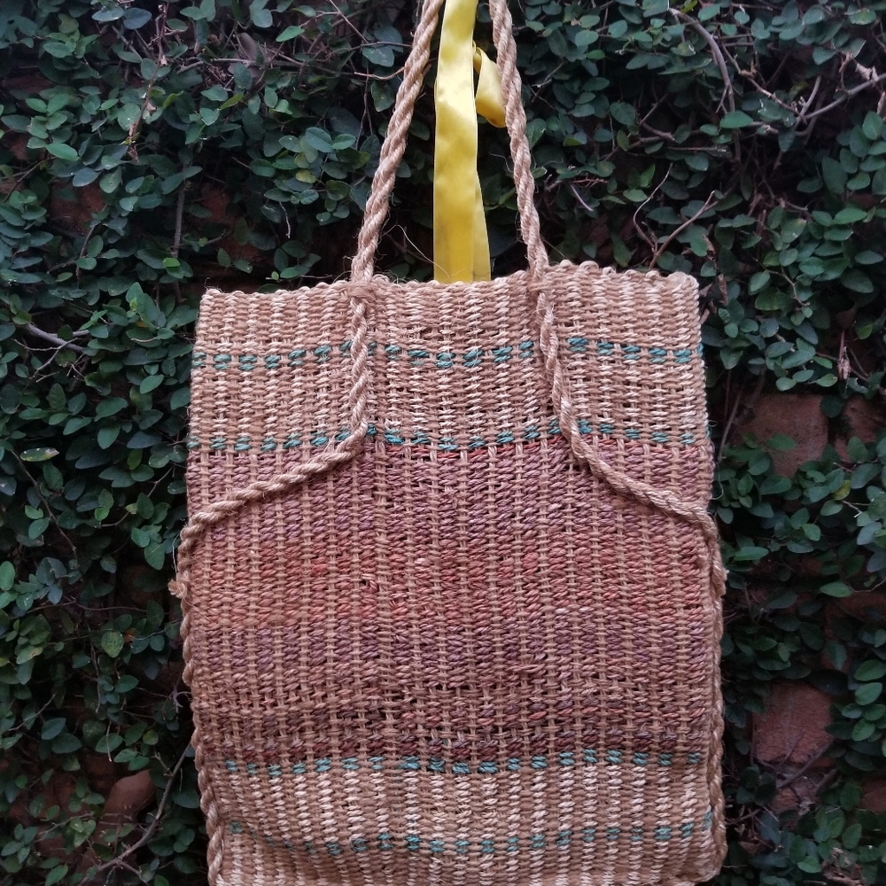 Vintage Kenyan Sisal Tote Bag